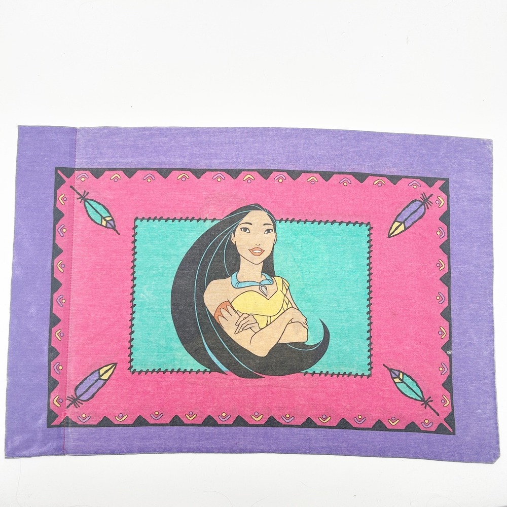 Disney Kids Pocahontas Meeko Vintage 90s Tribal Double Sided Pillowcase Standard